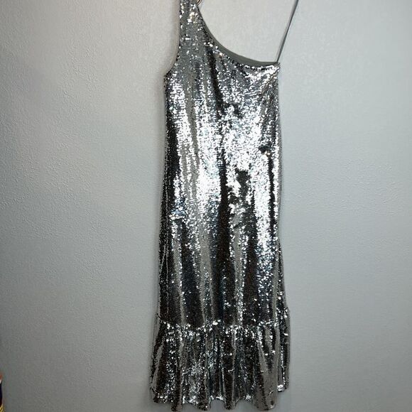 NWT Anthropologie Maeve One-Shoulder Sequin Dress Medium - Picture 6 of 15